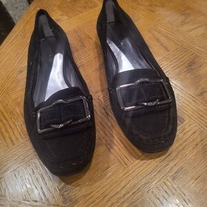Vintage Calvin Klein Elegant Black Suede Loafers